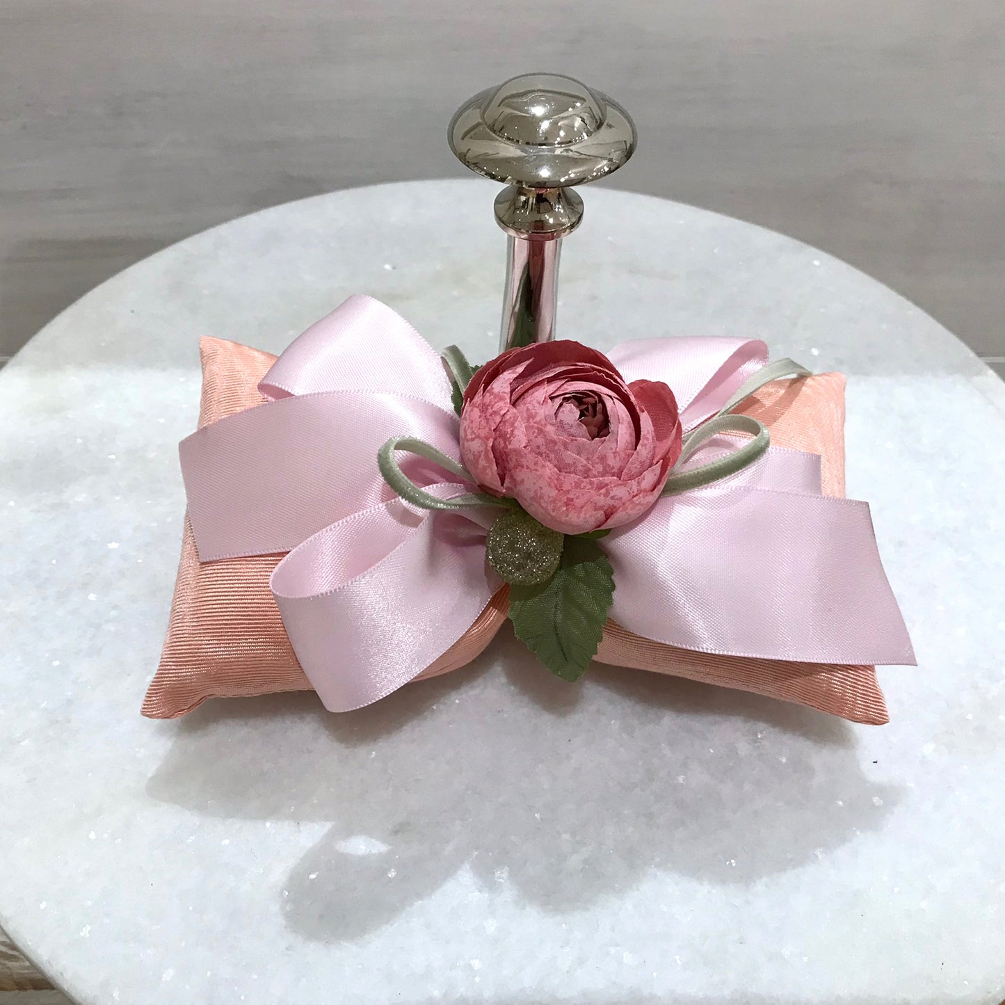 Ribbon Sachet with Small Peony Flower, Rose Scent Handmade Sachet