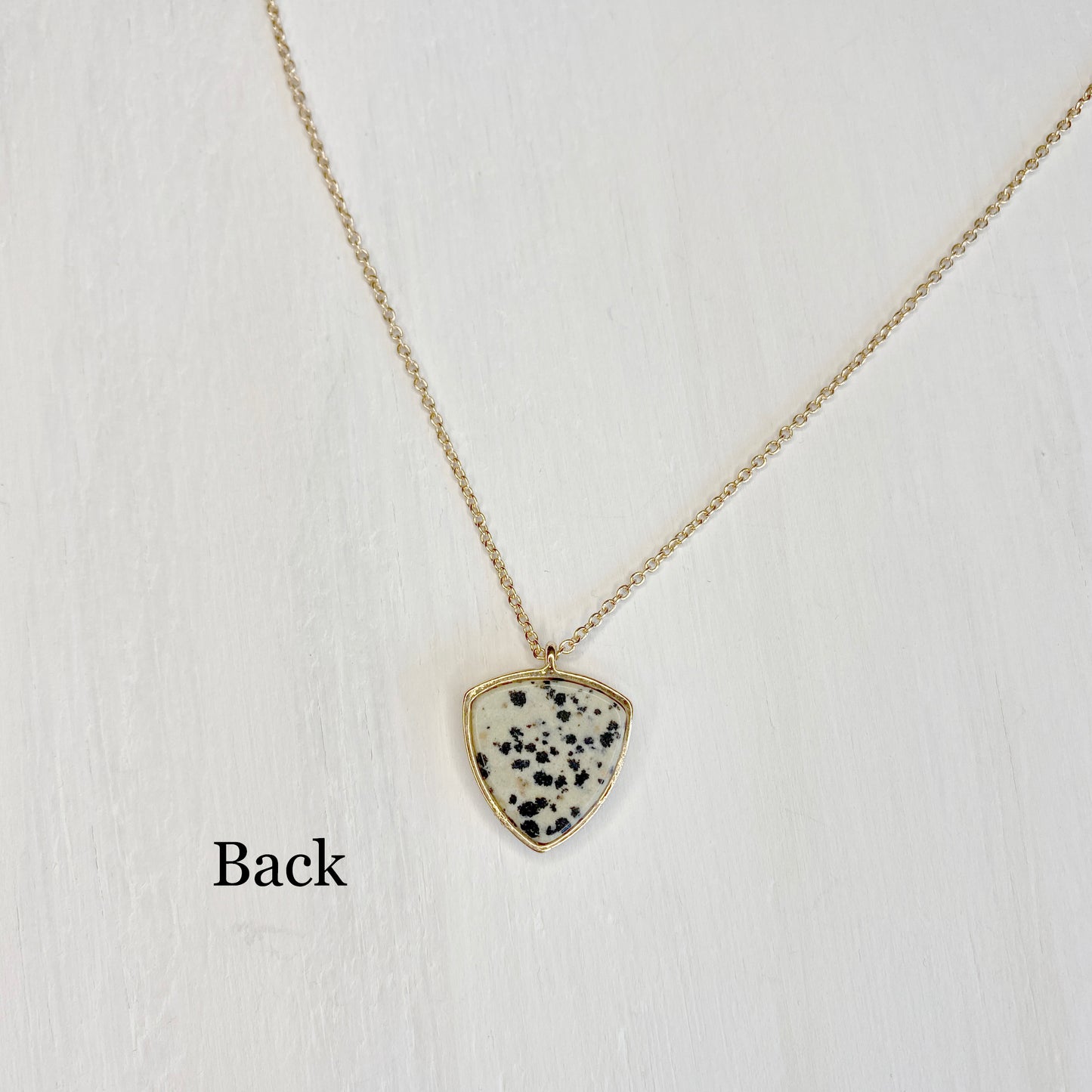Dalmatian Semiprecious Stone Necklace with Rhinestones Necklace.