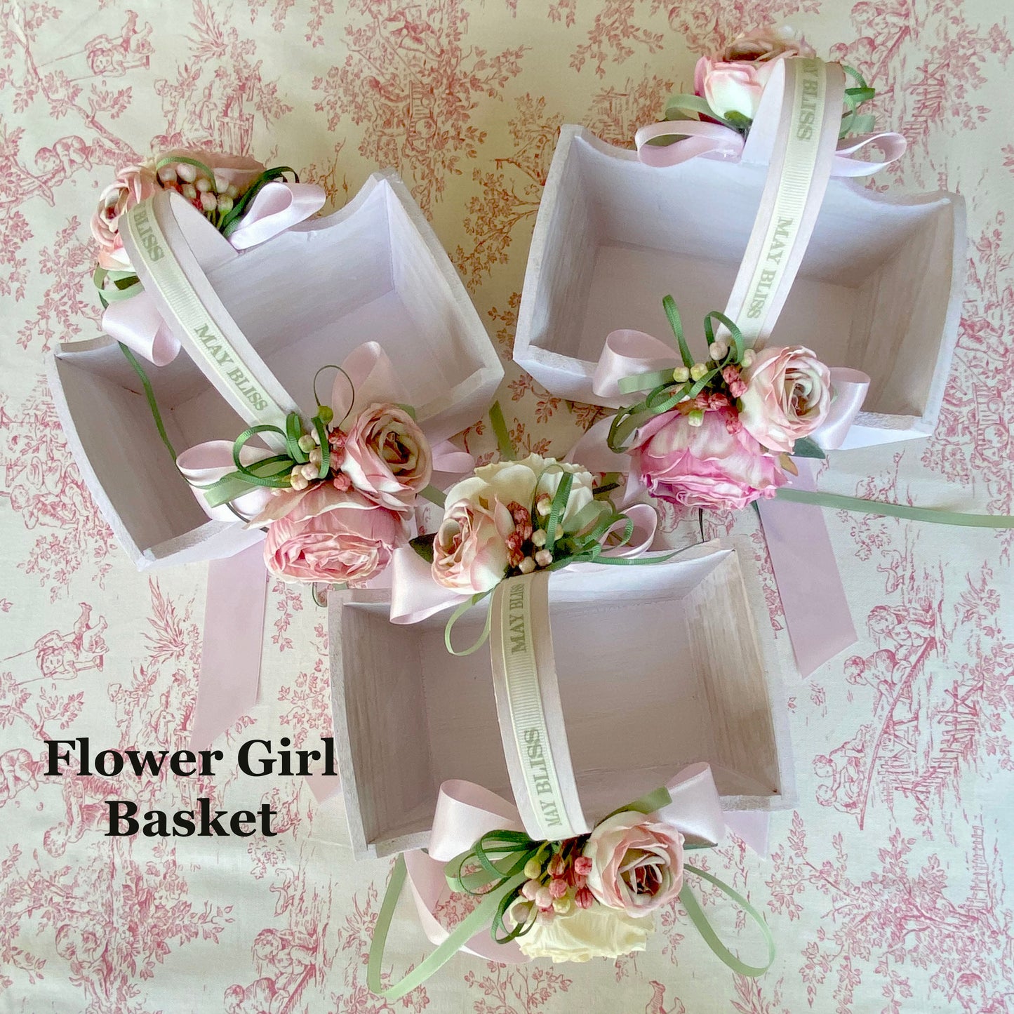 Wooden Flower Girl Basket